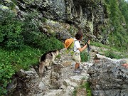 67 All'ombra finalmente in attenta discesa dal Passo del Forcellino nella valle di Bomino